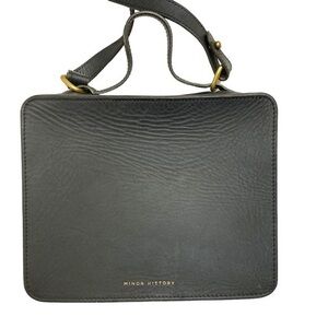 Minor history black leather box bag